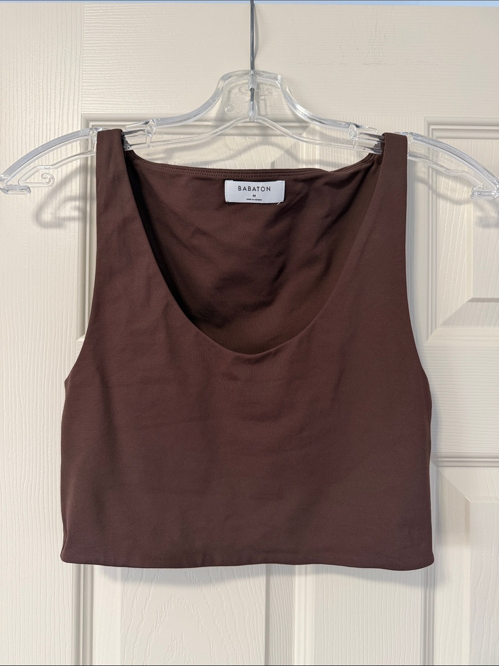 Babaton Chocolate Brown Scoop Cropped Tank